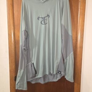 Green Long Sleeve Hooded Shirt